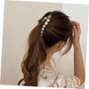 FRCOLOR Pearl and Fishtail Banana Clip, Jumbo Hair Clasps with Faux Pearls for Ponytail Styling