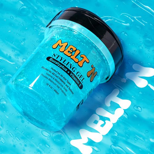EBIN NEW YORK Melt'n Styling Gel Eucalyptus Oil and Vitamin E 16oz - Strong Hold Styling, Hydrates and Moisturize, Gives High Shine and Refreshing and Cooling Sensation, No Frizz or Brekage