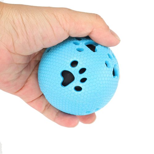 Dog Toy Balls, Dog Puzzle Toy Interactive Dog Toys for Treat Dispensing Puppy Toys for Teething Dogs Food Dispenser Toy Dog Enrichment Toy Dog Treat Ball for Teeth Slow Feeder Training Playing, Blue