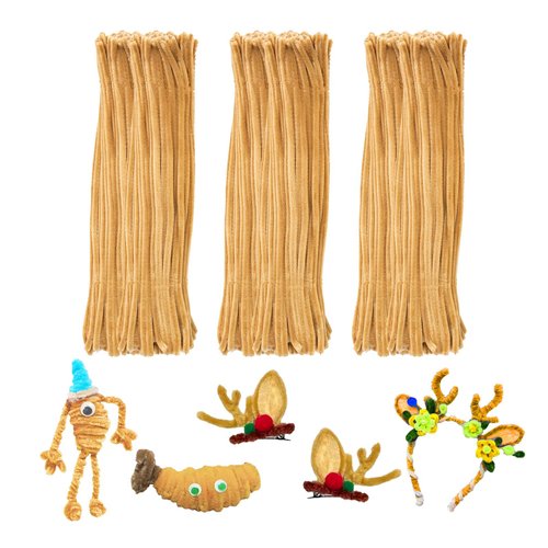 Light Brown Pipe Cleaners,Art Supplies,200pcs Chenille Stem, Solid Color Pipe Cleaners Set for Pipe Cleaners DIY Art Creative Crafts and Decorations,limpia Pipas,Pipe Cleaner Crafts,Craft Supplies