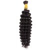 Human Braiding Hair 1 Bundle 100g Deep Water Wave Bulk Human Hair for Braiding No Weft 10A Brazilian Virgin Curly Human Hair Extensions for Boho Braids Wet and Wavy (Natural Black, 16Inch)