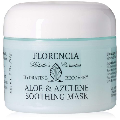 Florencia Aloe & Azulene Soothing Hydrating Gel Mask. Oil-Free Hydrating Recovery for Dry, Dehydrated Skin. Hyaluronic Acid, Japanese Green Tea, Aloe, Azulene. 2 Fl Oz