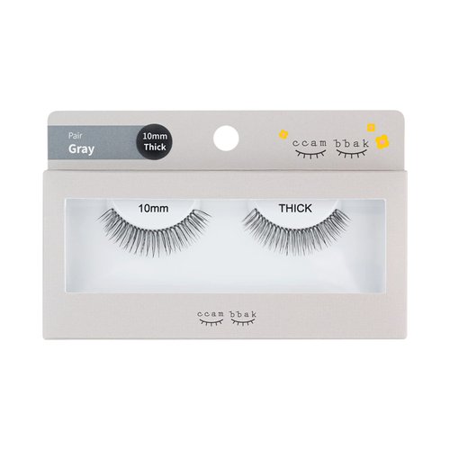 CCAMBBAK Original Pair Looks So Natural False Eyelashes Handmade Lightweight Individual Lashes Extension Lengthening Wisps K-Beauty Authentic Fake Eyelashes (10mm Thick Pair(Black))