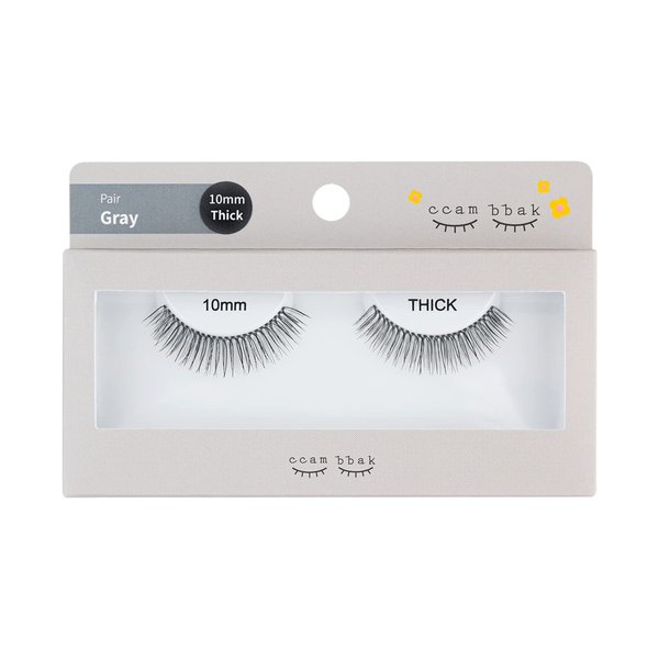 CCAMBBAK Original Pair Looks So Natural False Eyelashes Handmade Lightweight Individual Lashes Extension Lengthening Wisps K-Beauty Authentic Fake Eyelashes (10mm Thick Pair(Black))