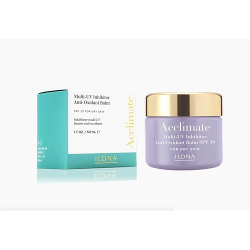 ILONA Acclimate | Daily UV Anti-Oxidant Face Balm Broad Spectrum SPF 30 | Firming & Moisturizing Balm for Very Dry Skin | Vitamin C, Peptides, SOD & Grapeseed | 1.7 oz.