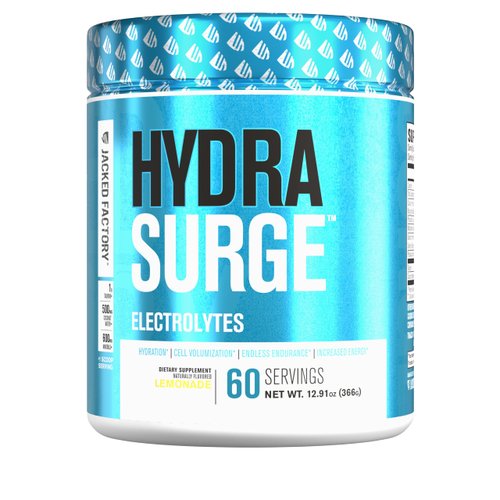 HYDRASURGE Electrolyte Powder - Hydration Supplement with Key Minerals, Himalayan Sea Salt, Coconut Water, More - Keto Friendly, Sugar Free & Naturally Sweetened - 60 Servings, Refreshing Lemonade