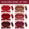 evpct 6Pcs Wine Bottle Lip Tint Stain Set Long Lasting Lipstick 24 hour Waterproof for Women, Ruby Dark Deep Rose Red Plum Purple Brown Matte Magic Lipstick 24 Hours Lipstick Lip Liner Stain Peel off