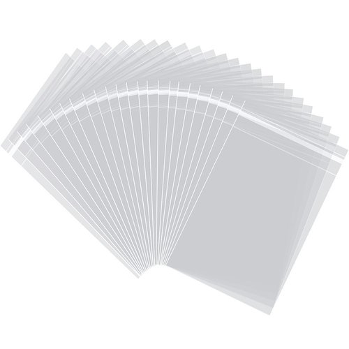 AIRSUNNY 200 Pcs 5-1/2" x 7-1/4" Clear Resealable Cello/Cellophane Bags Good for Bakery, Candle, Soap, Cookie Poly Bags