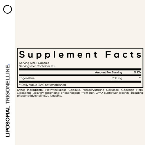 Codeage Liposomal Trigonelline - 250 mg Per Capsule - 3-Month Supply - Plant-Based Alkaloid - Liposomal Delivery for Bioavailability - Metabolic Health Support - Vegan Nootropic Non-GMO - 90 Capsules