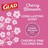 Glad OdorShield Small Drawstring Trash Bags, 4 Gallon Trash Bag, Febreze Cherry Blossom, 34 Count (Package May Vary)