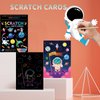 OPUHOHR 3 Set Magic Scratch Paper Art, Colorful Magic Drawing Art Book with 3 Scratch Pen for Birthday Halloween Christmas Party Games Projects Kits(Dinosaurs/Underwater World/Spaceman)