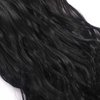 Clip in Hair Extensions for Women 7PCS Clip Ins 22 Inch Long Wavy Synthetic Thick Hairpieces Fake Hair Piece Double Weft Heat Resistant Fiber Natural Black 1B Color