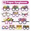 MDNHIO 36PCS 90s Party Favor 24PCS Tattoos 12PCS Paper Eyeglasses Themed Paper Photo Booth Props Birthday Party Decorations Dress Up Cute Style Funny Sunglasses Supplies Photography