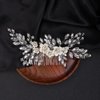 BERYUAN Bridal White Flower Silver Crystal Rhinestone Hair Comb for Bride Bridesmaid Sliding side Headpieces Wedding Hair Accessories for Women and Girls (Silver)