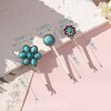 Framendino, 9 Pack 3 Styles Western Turquoise Flowers Hair Clips Turquoise Retro Hair Pins Cowgirl Hair Accessories for Women
