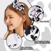 Ecuupas Cow Print Bow Headbands Cute Moo Cow Headband White Black Cow Spot Head Hoop Grosgrain Ribbon Bow Hairband Hair Decoration for Teens Girls Woman 1Pcs