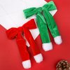 2PCS Christmas Hair Clips for Women Girls Velvet Ribbon Hair Bows Clips Christmas Santa Claus Socks Barrettes Alligator Hairpins Cute Hair Accessories Xmas Party Dress Gifts(Red, Green)