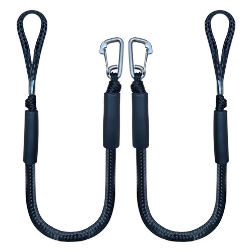 4 Feet Bungee Dock Line Mooring Rope 2-Pack for Docking with Stainless Steel Clip Accessories for Boats PWC, Built in Snubber, Kayak, Watercraft,SeaDoo,Jet Ski, Pontoon, Canoe, Power Boat