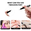 HAIIDOAK Tweezers Set, Professional Stainless Steel Tweezers for Eyebrows, Great Precision for Facial Hair, Splinter and Ingrown Hair Removal (3 Count / 3.8inch, Black)