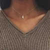 Yheakne Boho Moon Necklace Choker Silver Moon Phase Choker Necklace Crescent Moon Pendant Necklace Flat Moon Necklace Jewelry for Women (Silver)