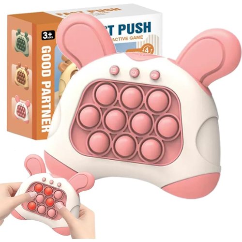 Quick Push Toy with Lights - Fast Push Bubble Game, Fidget Game, Light-up Pop Toy for Kids, Children, and Adults(Pink)
