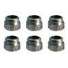 Professional Fingerboard Lock Nuts, Nylon Insert, Stainless Steel, Silver (Pack of 6) - Teak Tuning