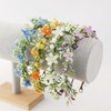 KorViSHOW Handmade Purple Flower Crown Floral Headband for Bridal Weeding Elf Wreath Women Girls Headdress Fairy Green Leaf Headpiece Cosplay Photo Prop