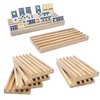 ESSAJOY Wooden Domino Trays/Racks Set of 8 Mexican Train Domino Trays/Racks Double 12 Tiles Holders Rack Domino Tiles Holders Domino Wood Holder【 Dominoes not Included】