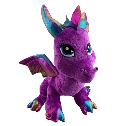 PLUSH TOYS WONDERLAND Friendly The Baby Dragon Stuffed Animal, 8 Inch Purple Plush Dragon Throw Plushie Pillow Doll, Dragon Dinosaur Stuffed Animal Gifts for Kids
