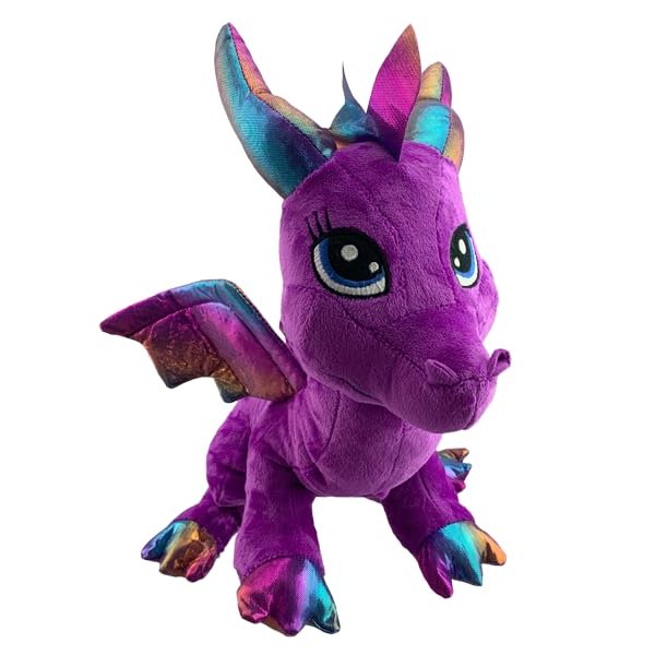 PLUSH TOYS WONDERLAND Friendly The Baby Dragon Stuffed Animal, 8 Inch Purple Plush Dragon Throw Plushie Pillow Doll, Dragon Dinosaur Stuffed Animal Gifts for Kids