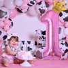 40 Inch Hot Pink Number 2 & Mini Crown Balloon for Birthday Party Decorations, 2nd Birthday Party Decorations, Baby Shower Anniversary Balloons Decorations Supplies