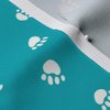 Spoonflower Fabric - Peacock Blue Paw Print Pet Dog Cat Paws Pets Printed on Denim Fabric Fat Quarter - Bottomweight Apparel Home Decor Upholstery