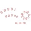 Hkanlre Square Press on Nails Rhinestones Fake Nails Tips Full Cover Nude False Nails for Women and Girls 24PCS