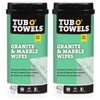 Tub O Towels Granite, Tile, and Marble Cleaning Wipes - Clean, Polish, and Seal, 40-7” x 8” Wipes Per Tub, 2-Pack, white (TW40-GR-2)