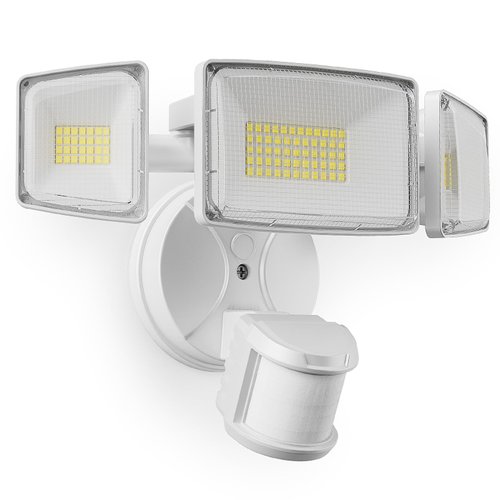 Onforu 75W LED Motion Sensor Outdoor Lights, Dusk to Dawn Flood Lights Outdoor Motion Sensor, Hardwired Security Lights Floodlights Outside 7500LM 6500K Daylight IP65 Waterproof (White)