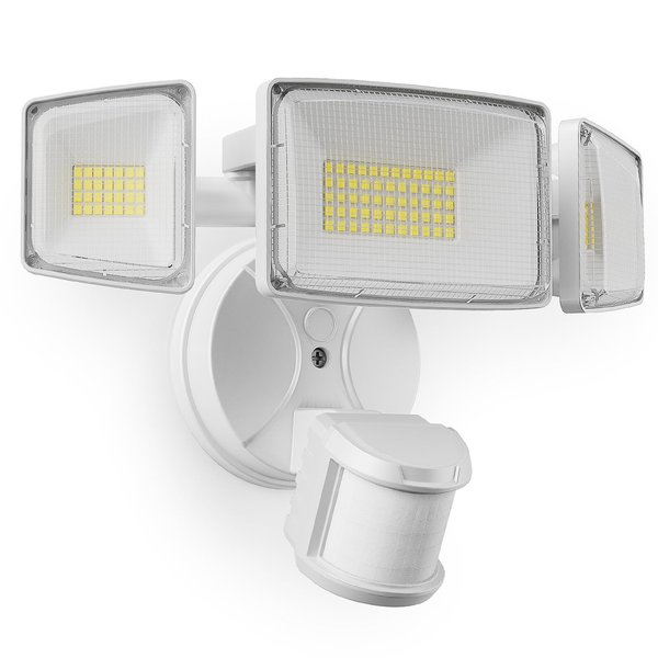 Onforu 75W LED Motion Sensor Outdoor Lights, Dusk to Dawn Flood Lights Outdoor Motion Sensor, Hardwired Security Lights Floodlights Outside 7500LM 6500K Daylight IP65 Waterproof (White)