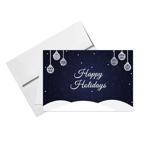 Superfine Printing Inc. Happy Holiday Cards & Envelopes on 80 lb. Card Stock.- 25 Cards & 25 Envelopes Per Pack (4.5 x 6)