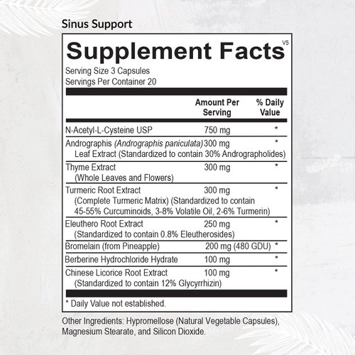 Equilife - Sinus Support, with Berberin & Licorice root to Help Promote Nasal Congestion, Mucus Relief, and Sinus Relief, Rich with Antioxidants and Amino Acids, Gluten-Free (20 Servings)