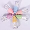 COSIDEA 15pcs 4ml Cute empty lip gloss tubes with wand Blue short chubby lipgloss tube big applicator container