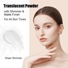 Hersziren Translucent Loose Setting Powder, Lightweight, Long-Lasting Matte Finish Face Powder, Oil Control, Pore-Minimizing, Talc-Free Makeup, 10g, Shimmer Sheer