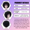 MIMAN Short Afro Wigs for Black Women Human Hair Wig Natural Black Kinky Curly Hair Replacement Wigs 60s 70s Disco Queens Halloween Costume Wig