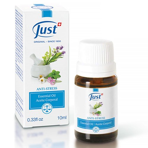 Swiss Just Stress Relief, Anti-Stress Activator Essential Oil 10ml. A Specific & Balanced Blend of 15 Natural Essential Oils. with Basil & Lavender Extract, 10 ml