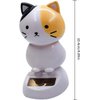 Xinjincang White Solar Wobble Figures, Solar Dancing Cat, Bobble Head Cat Ornaments, Innovative Cat Solar Figure Statue Car Dashboard Decorations Ornaments Solar Bobble Head Figures, Solar Power Kits