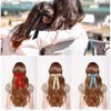 Satin Hair Bows for Women - 10pcs Silky Women Hair Bow Clips Ponytail Holders Hair Ribbon for Women Girls