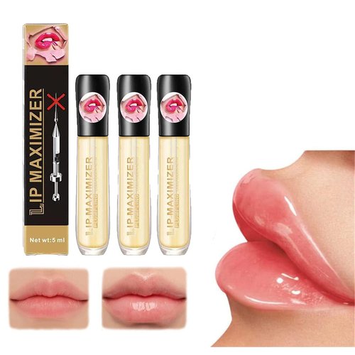 Kayswang Vitamin E Lip Plumping Serum Lip Hyaluronic Lip Plumper Instant Lip Filler for Moisturize Eliminate Dryness Wrinkles Enhances Plump Gloss Cozzo Vitamin E Lip Plumping Serum (3PC)