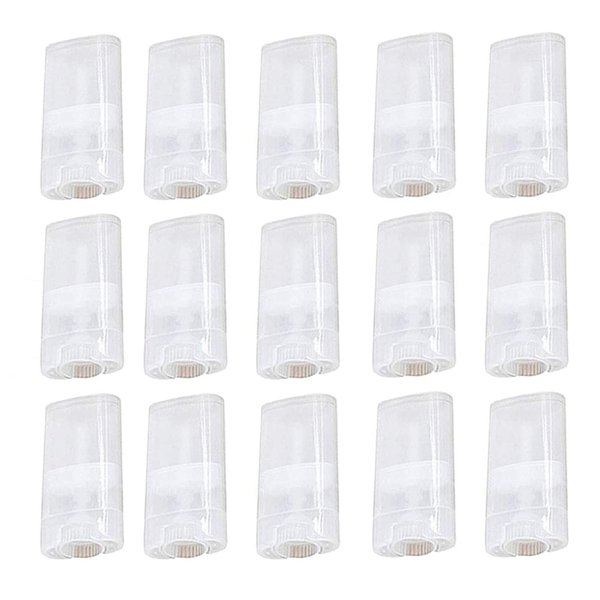 Healthcom 15PCS 15ml Clear Empty Plastic Deodorant Containers 0.5 Oz New Empty Oval Lip Balm Tubes Containers for Lipstick Crayon Chapstick DIY Make Your Own Deodorant Cream Lotion Bar