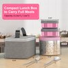 Lille Home Vacuum Insulated Lunch Box Set for Men & Women - Leak-Proof Bento Box, Meal Prep & Food Storage Containers, Lunch Bag, Portable Silverware Set(Pink)