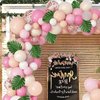 Maznyu 106Pcs Tropical Balloon Arch Garland Kit, Aloha Luau Hawaiian Flamingo Party Decorations Blush Peach Pastel Hot Pink Orange Rose Gold Confetti Balloons Palm Leaves Birthday Baby Shower Supplies