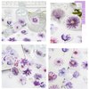Mini Scrapbooks Laptop Stickers, Doraking Boxed Purple Flowers Decorative Stickers for Scrapbooking Suitcase Junk Journaling Planners Laptops Phone Case Crafts
