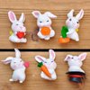 Yeooyoor Animals Toys Statues，6pcs Mini Rabbit Doll Toy Realistic Plastic Hand-Painted Toys Set,Cake Top Hat Children Birthday Gift Party Supplies Educational Bunny Toy
